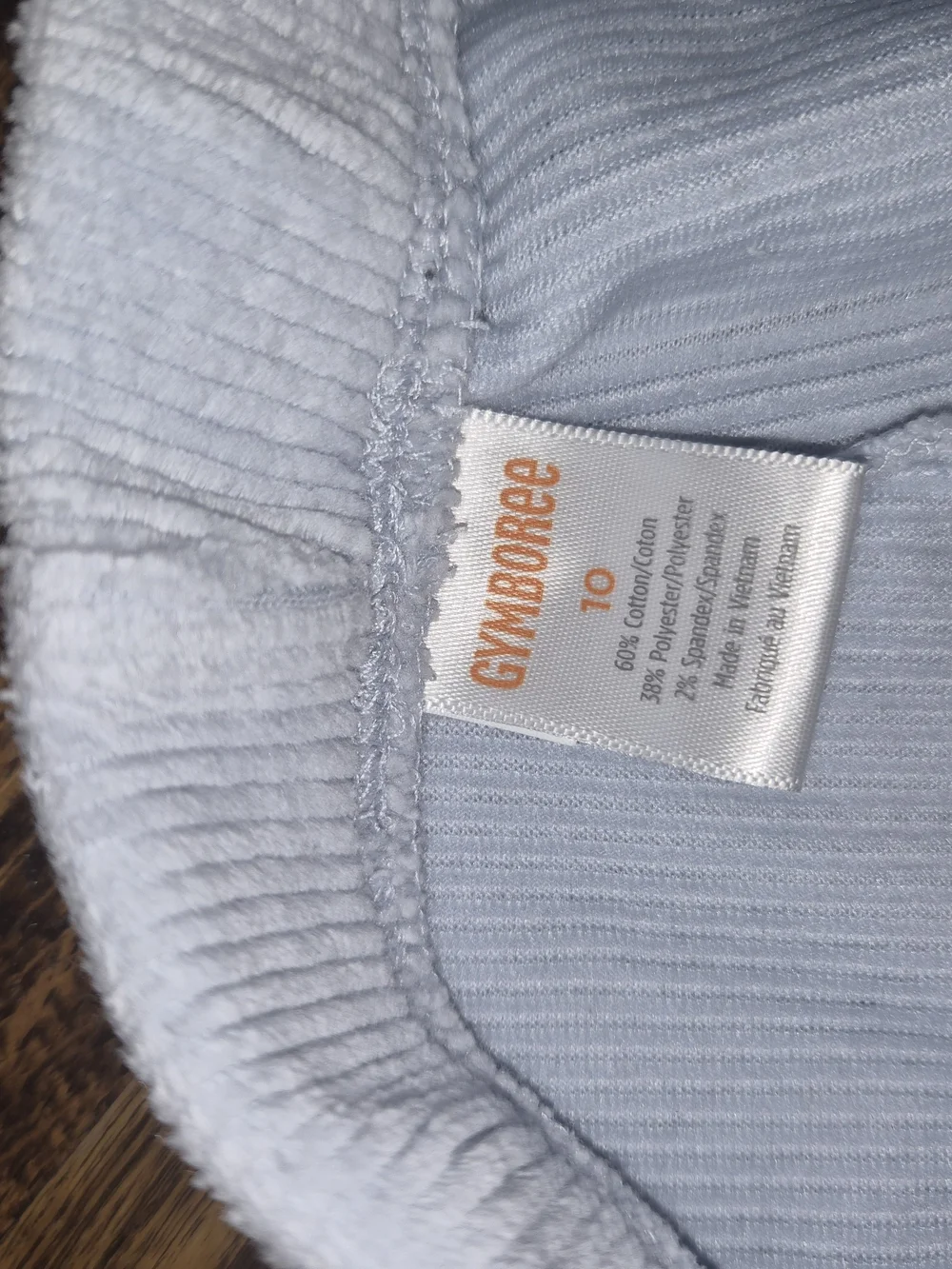 Girls Gymboree Pale Blue Ribbed Leggings with Ankle Button Accents Sz 10